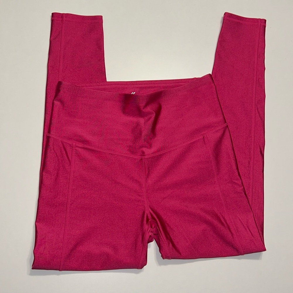 Kyodan BE WELL YOGA LEGGINGS 25” INSEAM metallic shiny bright pink color size M